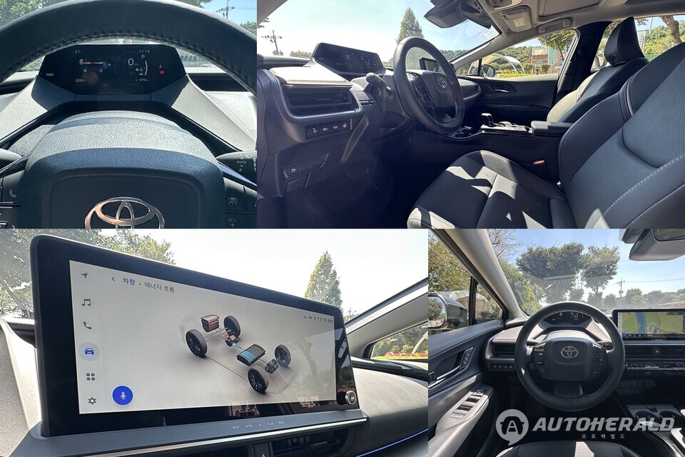 프리우스 HEV AWD XLE 실내는 운전자가 직관적으로 조작 가능한 기능을 선보인다(오토헤럴드 김훈기 기자)