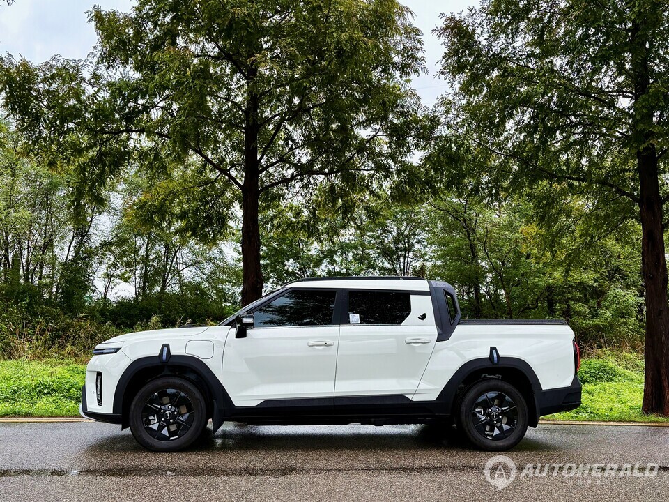 무쏘 EV는 파워드 바이 터프니스(Powered by Toughness)’를 기반으로 한 ‘핸디 앤 터프(Handy & Tough)’ 콘셉트가 적용됐다. (김흥식 기자)